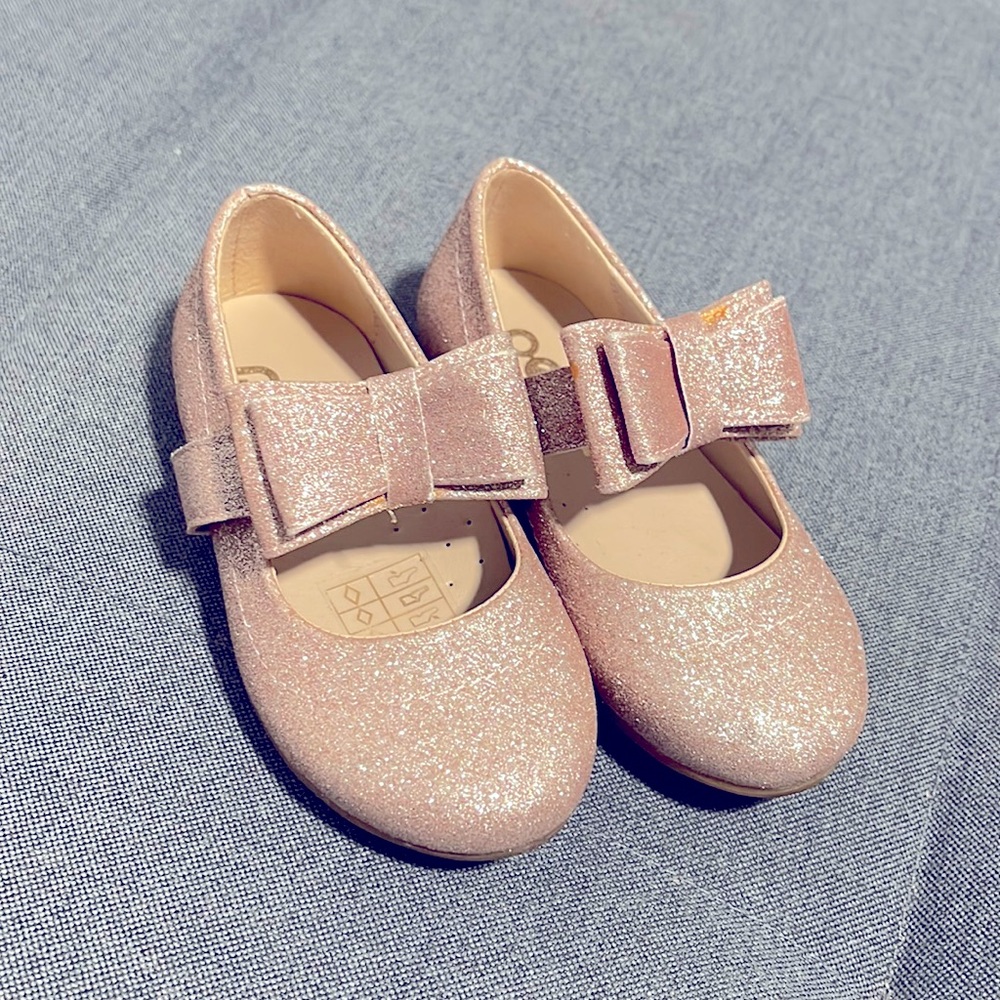 Pink Glitter Bow Flats Baby